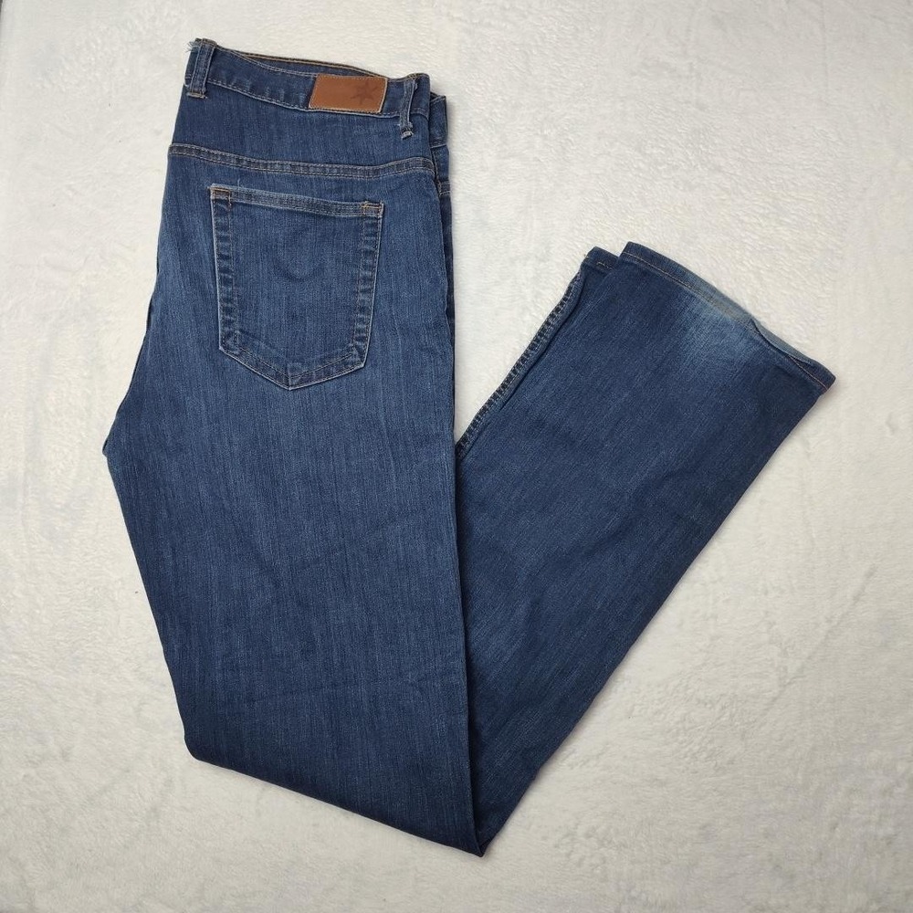 Dearborn‎ Denim Jeans Mens 38x33 Blue Wash Straight Leg Stretch Chicago USA